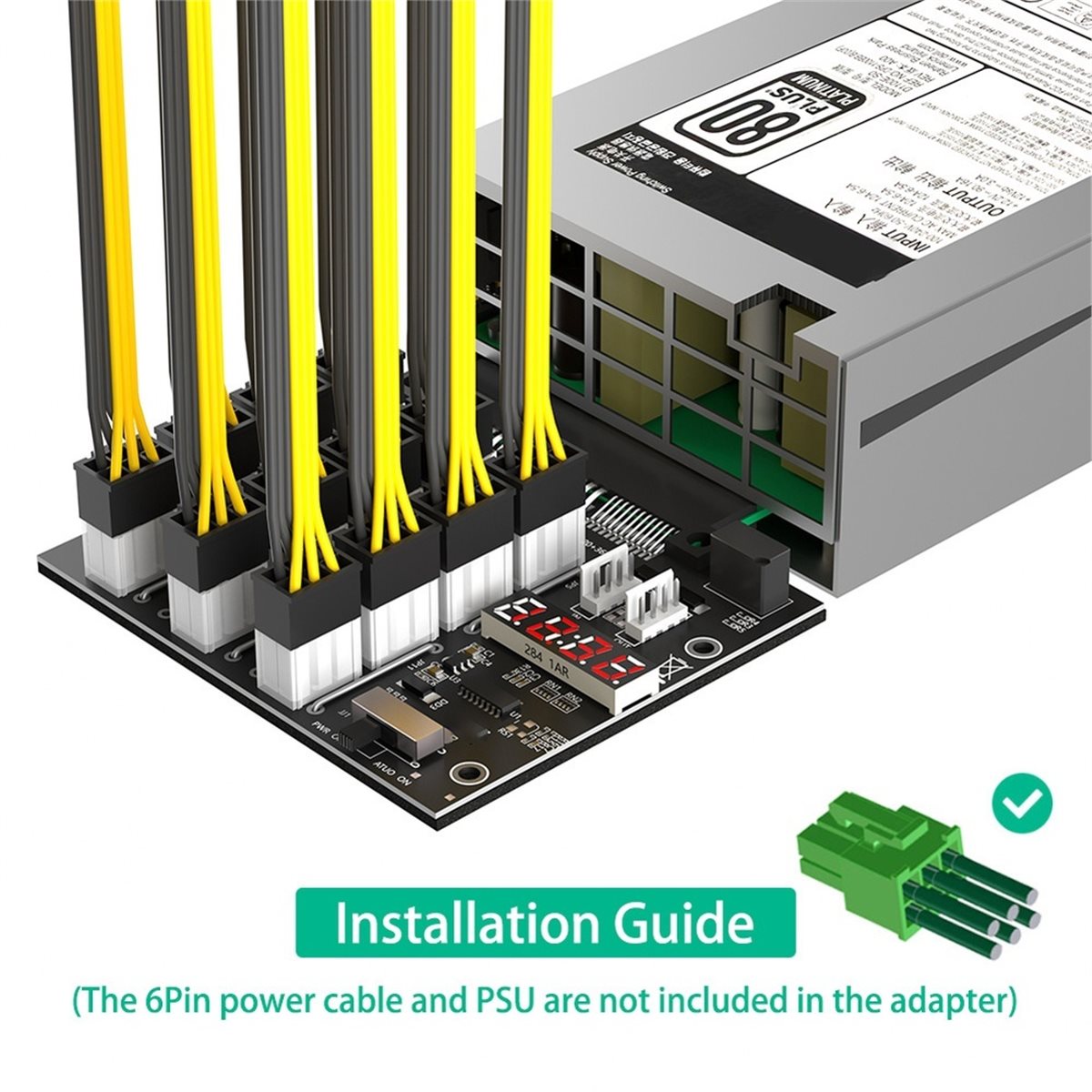12 พอร์ต PCIe 6Pin Connector B - 2400W Server Psu Breakout Board บทวิจารณ์และราคา
