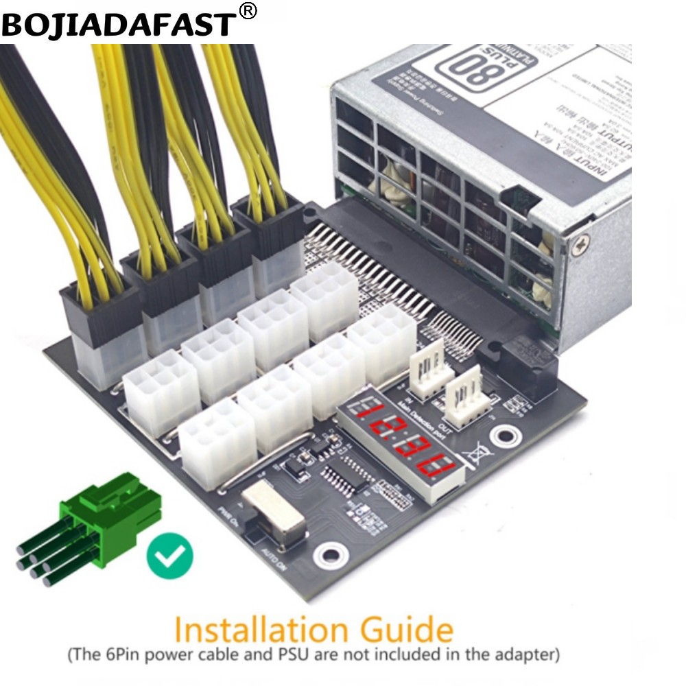 บอร์ดแยกสัญญาณ PCI-E 6Pin 12 ช - 2400W Server Psu Breakout Board บทวิจารณ์และราคา