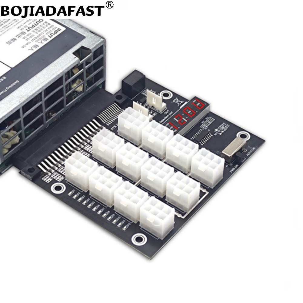 บอร์ดแยกสัญญาณ PCI-E 6Pin 12 ช - 2400W Server Psu Breakout Board บทวิจารณ์และราคา