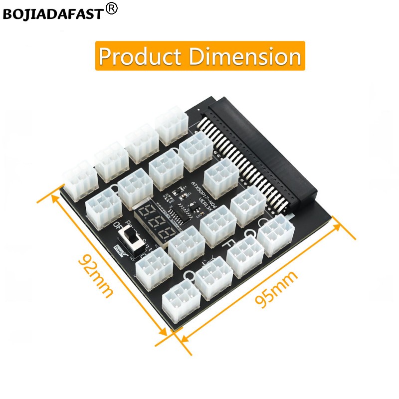 17 พอร์ต PCI-E 6 พินเชื่อมต่อเ - 2400W Server Psu Breakout Board บทวิจารณ์และราคา